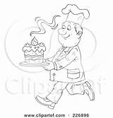 Coloring Chef Carrying Cake Illustration Outline Fresh Clipart Royalty Bannykh Alex Rf Mouse Job Mixing Ingredients Cooking While Happy 2021 sketch template