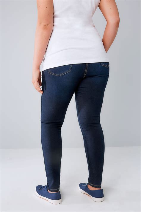 indigo blue super stretch skinny ava jeans plus size 16 to 28