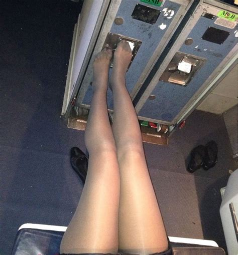 flight entertainment nylons  pantyhose flight attendant
