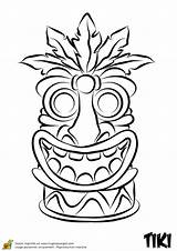 Tiki Coloring Pages Hawaiian Coloriage Printable Head Totem Masque Faces Drawing Masks Template Hut Rigolo Drawings Hawaii Hugolescargot Pole Hawaïen sketch template