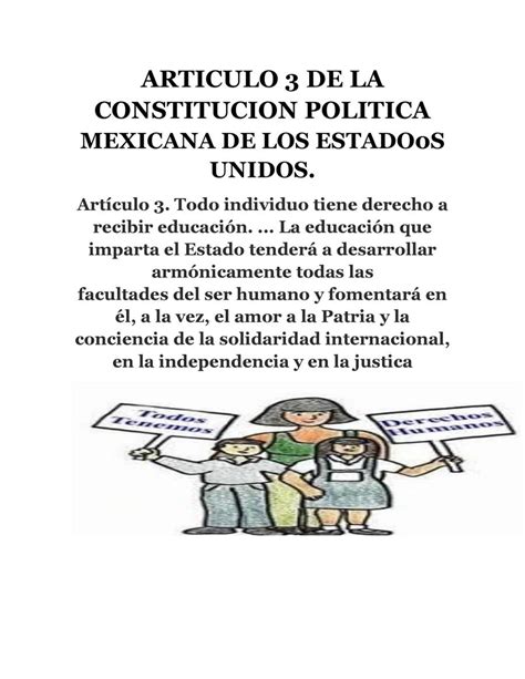 Articulo 3 De La Constitucion Politica Mexicana De Los Estado0s By