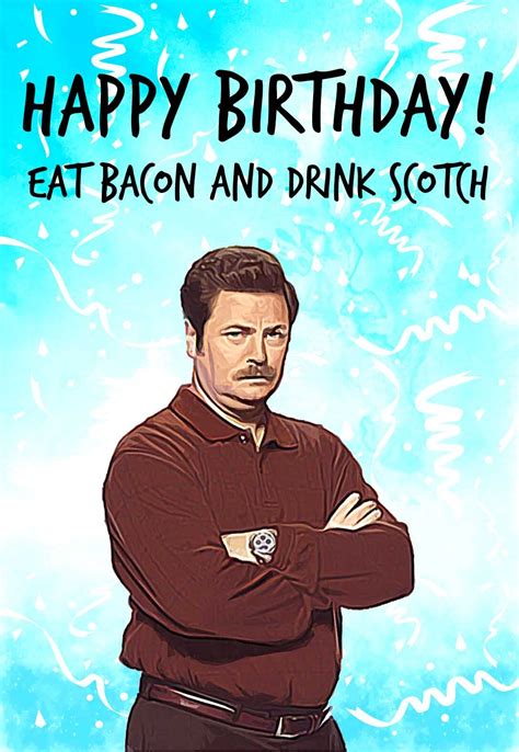 Hilarious Ron Swanson Printable Birthday Cards Free — Printbirthday Cards