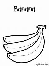 Banana Coloring Pages Clipart Color Bananas Printable Fruits Kids Print Abc Getdrawings Popular Getcolorings Library Comments sketch template