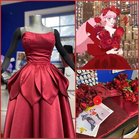 im  making belles red flower dress   mamoru hosoda anime boug tumblr pics