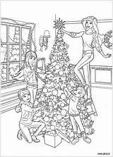 Coloring Pages Barbie Sisters Creation Kids Christmas Colouring Tree Mermaid Winter Sheet Sheets Choose Board sketch template