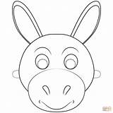 Donkey Mask Coloring Printable Pages Template Animal Masks Kids Color Templates Cartoons sketch template