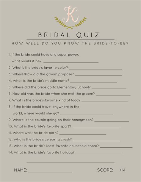bridal shower games bridal shower quiz how well do you