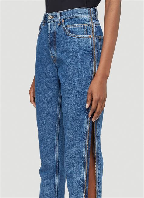side zip jeans  blue ln cc