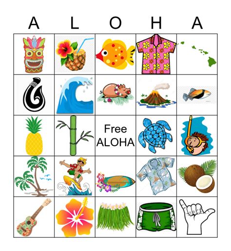 hawaiian bingo printable  printable word searches