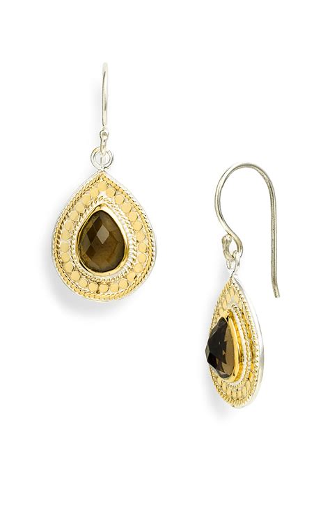 Anna Beck Gili Small Stone Teardrop Earrings In Gold Gold