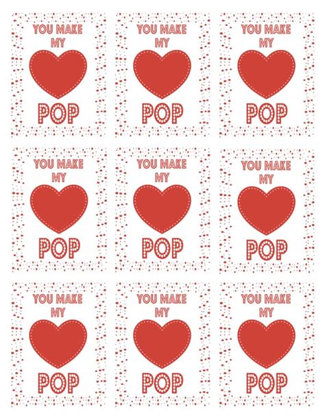 pop  valentine printable