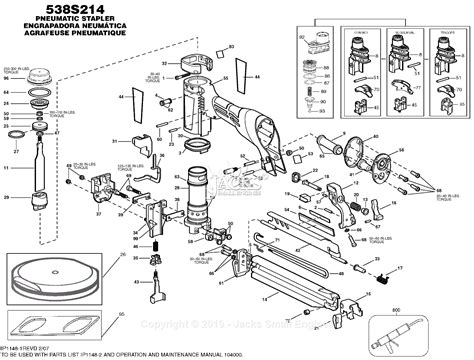 bostitch  parts diagram  pneumatic stapler