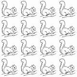 Squirrel Printable Coloring Pattern Paper Freebie Geschenkpapier Ausdruckbares sketch template