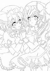 Sisters Anime Coloring Lineart Deviantart Pages Scarlet Twin Template sketch template