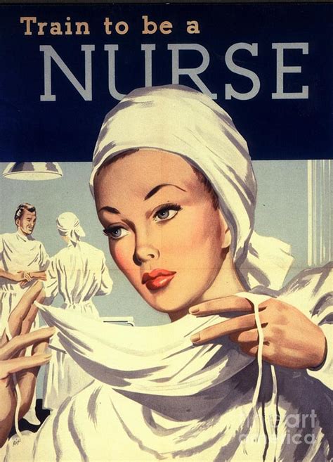 1950s Uk Nurses Hospitals Medical Drawing By The Advertising Archives