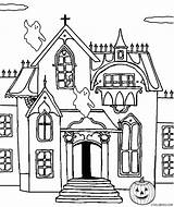 Haunted House Coloring Pages Castle Kids Printable Drawing Spooky Printables Line Clip Color Print Getcolorings Cool2bkids Colori Getdrawings sketch template