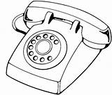 Coloring Telephone Clipart Clip sketch template