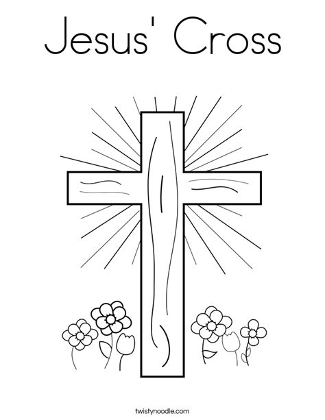 jesus cross coloring page twisty noodle