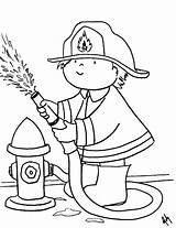 Coloring Firefighter Pages Printable Fire Fireman Drawing Fighter Color Hat Sheets Kids Hydrant Colouring Hose Colorear Print Firefighters Para Bombero sketch template