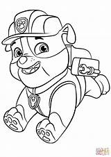 Patrol Paw Rubble Coloring Pages Getcolorings Colouring sketch template