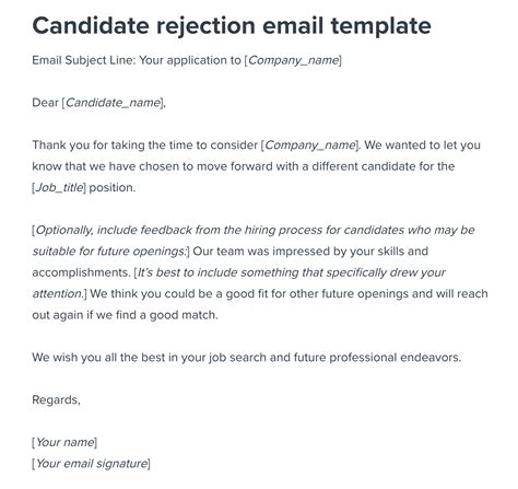 write  rejection letter   applicant onvacationswallcom