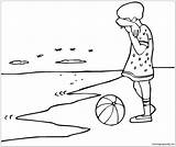 Girl Crying Beach Coloring Pages Color Coloringpagesonly sketch template