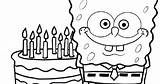 Spongebob Birthday Coloring Pages sketch template