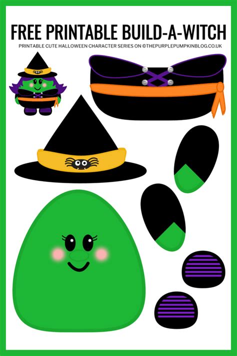 build  witch  printable halloween paper craft  kids