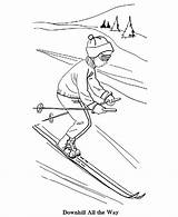 Coloring Ski Pages Snow Color Skiing Sports Printable Kids Winter Sheets Print Drawing Lift Skier Sport Fun Coloringpages Vintage Cross sketch template