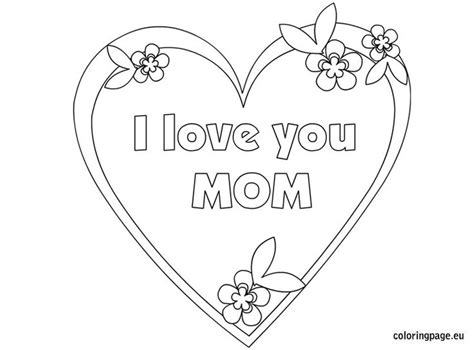 love  mom coloring page mothers day pinterest coloring