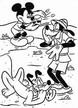 Mickey Safari Coloring Pages Mouse Fun Pluto Goofy Kids Votes Popular sketch template