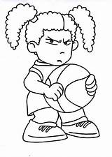 Coloring Pages Grump Template Basketball Her Ball Girl Little sketch template