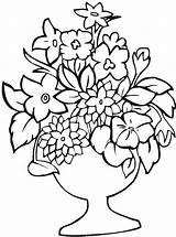 Coloring Flower Vase Arrangement sketch template
