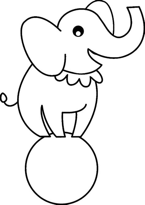 circus elephant outline coloring pages  place  color