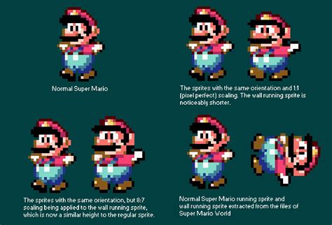 A Comparison Of Mario Sprites From Super Mario World Lossedits