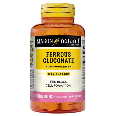 mason natural ferrous gluconate iron supplement walgreens