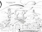 Calf Golden Coloring Sheet Moses Exodus Bible Sinai Israelites Mt sketch template