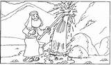 Coloring Pages Moses Rock Bible Hitting Crafts sketch template