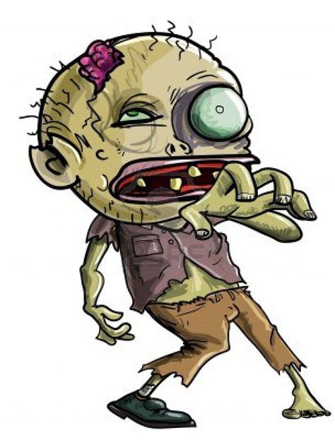 cartoon illustration   undead zombie  reanimated corpse making  grabbing movement