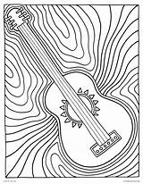 Coloring Pages Hobbies Guitar Printable Music Color Adults Pop Culture Psychedelic Kids Print Rainbow Getcolorings sketch template