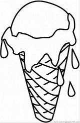 Ice Cream Coloring Cone Melting Pages Printable Melts Drawing Clipart Cliparts Cartoon Clip Food Color Desserts Chocolate Colouring Fruits Dessert sketch template