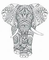 Coloring Pages Complex Elephant Mandala Geometric Animal Printable Color Getcolorings Elephants Intricate Adults Getdrawings Colorings sketch template