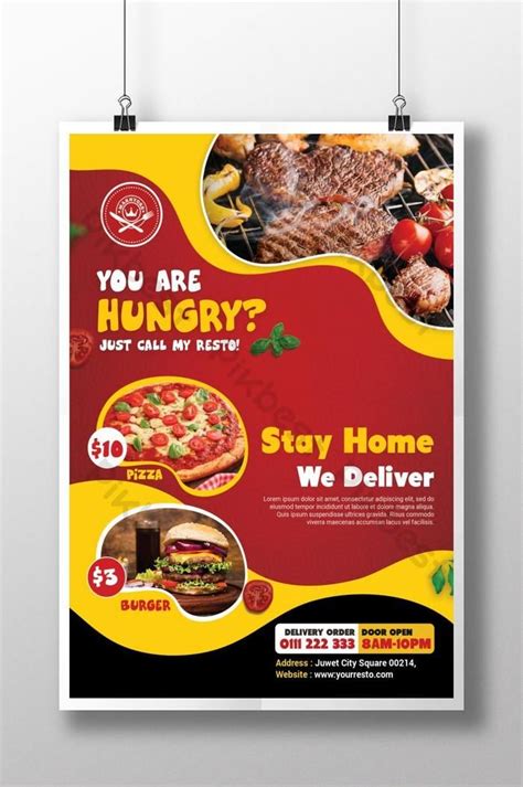 food delivery service  foods product poster  restaurant template