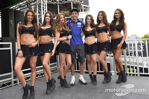valentino rossi with lovely paddock girls at catalan gp