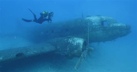 scuba divers exploring air plane stock footage video  royalty   shutterstock