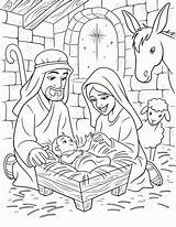 Birth Coloring Jesus Christ Popular sketch template