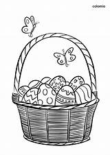 Ostern Korb Ausmalbilder Ostereiern Ausmalbild Ostereier Osterhase Bunten Osterei Kostenlos Eier Malvorlagen Hase sketch template