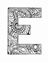 Letter Coloring Zentangle Pages Alphabet Printable Mandala Supercoloring Pattern Adult Abc Drawing Letters Adults Mandalas Lettre Coloriage Stress Relief Crafts sketch template