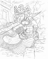 Medusa Training Drawing Getdrawings Deviantart sketch template