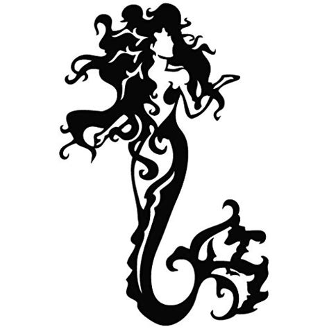 Great Blak Ink Tribal Standing Mermaid Tattoo Design Tattooimages Biz